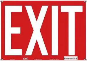 CONDOR 486X42 Exit Sign, Plastic, 14" W, 10" H, Exit, Red