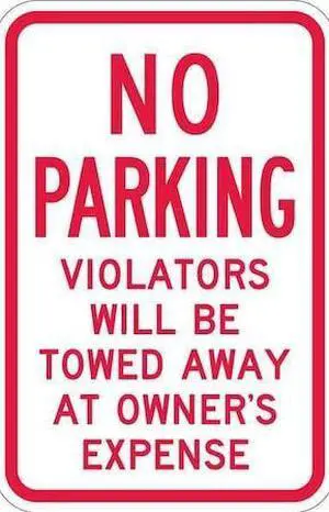 LYLE T1-1057-HI_12x18 Tow Zone No Parking Sign,18" x 12, T1-1057-HI_12x18