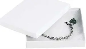 PARTNERS BRAND JB651W Jewelry Boxes, 6" x 5" x 1", White, 50/Case