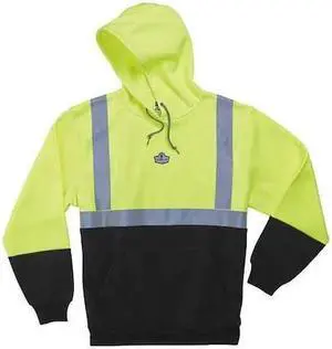ERGODYNE 8293 Sweatshirt,Lime,Class 2,Black Front,2XL