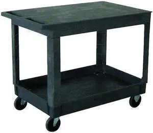 ZORO SELECT 5UTJ7 Polypropylene Utility Cart with Deep Lipped & Flush Plastic