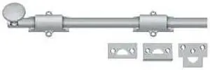 12 in. Heavy Duty Surface Bolt w Strike (Brushed Chrome)