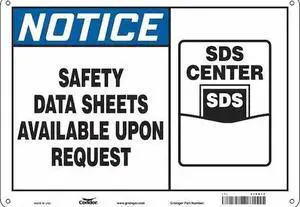 CONDOR 476H14 Safety Sign,10 inx14 in,Polyethylene