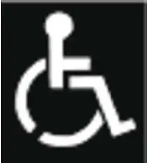 ZORO SELECT 3W635 Parking Lot Symbol,Disabled,Plastic