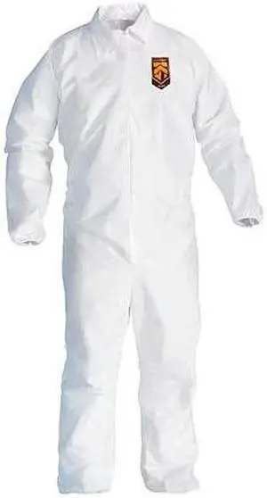 KLEENGUARD 44313 Disposable Coveralls, Collared, L, KleenGuard(TM) A40, Zipper,