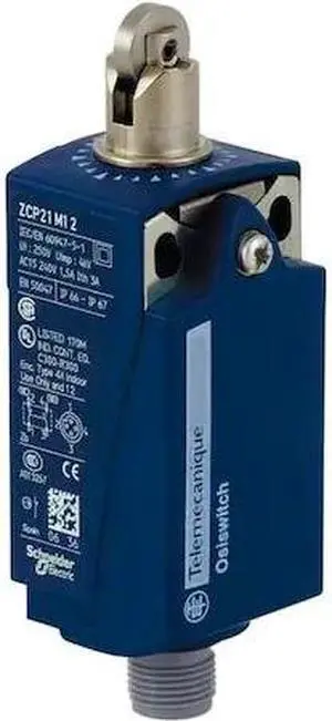 TELEMECANIQUE SENSORS XCKP2102M12 Limit Switch, Plunger, Roller, 1NC/1NO, 3A @