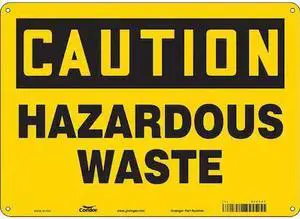 CONDOR 475Y57 Chemical Sign, 10 in H, 14 in W, Polyethylene, Horizontal