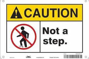 CONDOR 469R11 Safety Sign, 7 in Height, 10 in Width, Aluminum, Vertical