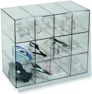 ZORO SELECT 4GMR7 Prot Eyewear Disp,Case W/ Door,Clr,PETG