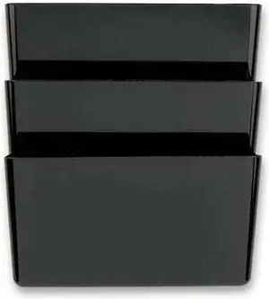 OFFICEMATE 21422 Wall Pocket,Letter,Black,7 In H,PK3
