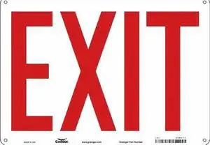 CONDOR 480L77 Exit Sign, English, 14" W, 10" H, Aluminum, White