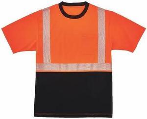 ERGODYNE 8280BK Black Front Perf. Safety T-Shirt,3XL,Org