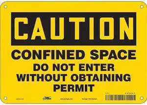 CONDOR 465G41 Safety Sign, 7 in Height, 10 in Width, Aluminum, Vertical