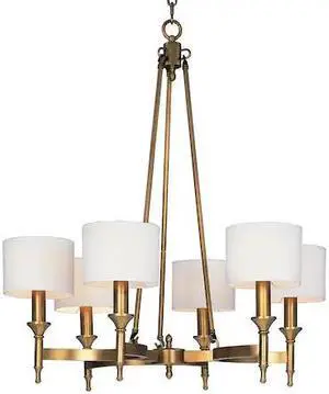MAXIM 22375OMNAB Fairmont 6-Light 30" Wide Natural Aged Brass Chandelier