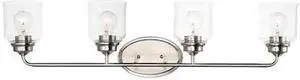 MAXIM LIGHTING 12264CDSN Acadia 4-Light 35" Wide Satin Nickel Vanity Light MAXIM LIGHTING 12264CDSN Acadia 4-Light 35" Wide Satin Nickel Vanity Light