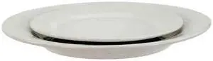 CRESTWARE FR46 Plate, 10-1/4", Ceramic Bright White PK12