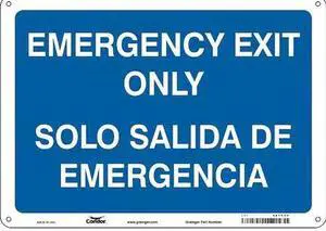 CONDOR 467P20 Exit Sign, Aluminum, 14" W, 10" H, Emergency Exit Only/Solo