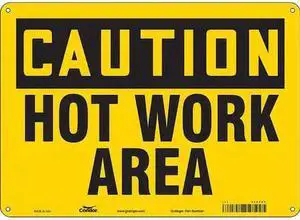 CONDOR 474Y45 Danger Sign, 10 in H, 14 in W, Polyethylene, Horizontal
