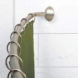 ZENNA HOME E35603BN01 NeverRust Aluminum Curved Shower Rod, 44 to 72 in., Nickel