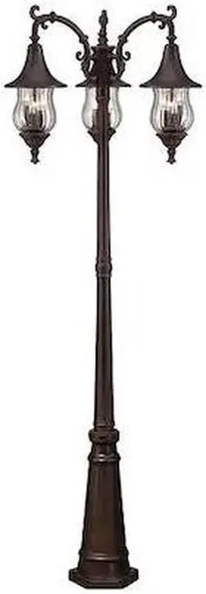 acclaim 3409abz del rio collection 3head surface mount combination post light, architectural bronze