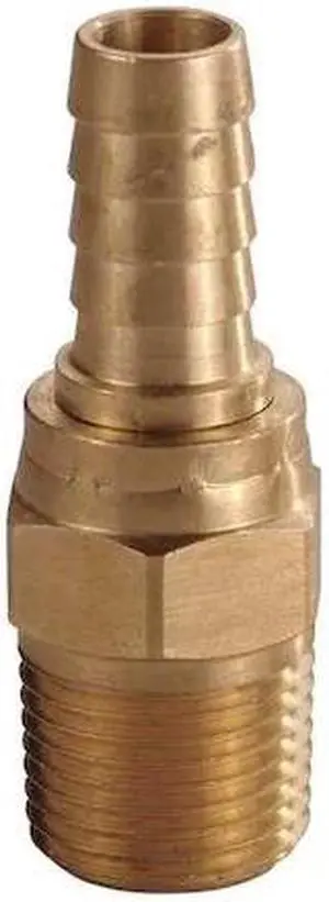 ZORO SELECT 6AFP9 Hose Barb,1/2 In Barb,1/2 In MNPT,Brass