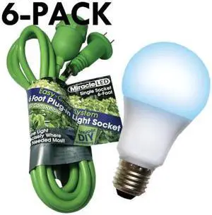 MIRACLE LED 602249 Single Socket Grow Light Cord System & LED Blue Grow Light