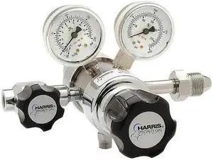HARRIS KH1125 High Purity Gas Regulator, Breathing Air, Two Stage, 0.885"-14