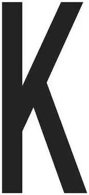 PARTNERS BRAND DL9310K Vinyl Warehouse Letter Labels, "K", 3 1/2", Black/White,