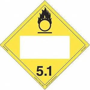 LABELMASTER ZRV6B Oxidizer Placard,Blank,Rigid,PK25