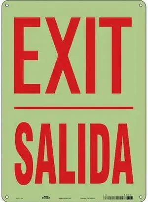 CONDOR 480M94 Exit Sign, Plastic, 10" W, 14" H, Exit/Salida, White