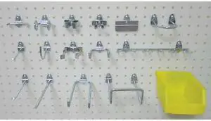 ZORO SELECT 5TPF5 Pegboard Hook Assortment Kit,26 Pieces