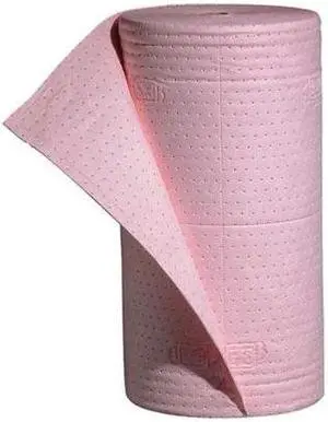 PIG MAT309 Absorbent Roll, Absorbs 40.2 gal. Chemical, Hazmat, ,Pink