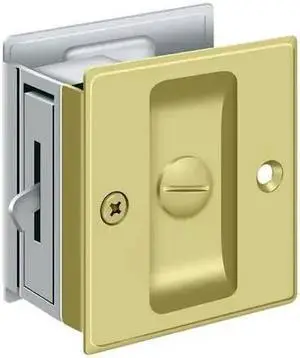 DELTANA SDL25U3/26 Pocket Lock, 2-1/2" X 2-3/4" Privacy Bright Brass By Bright