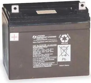 LITHONIA LIGHTING ELB 1228 Battery,Lead Calcium,12V,28A/HR.