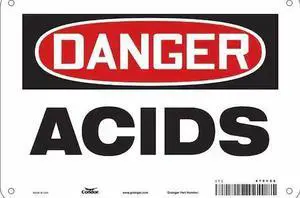 CONDOR 475Y68 Chemical Sign, 7 in H, 10 in W, Vertical Rectangle, English,