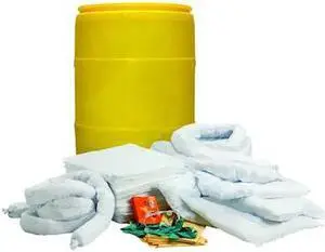 CONDOR 35ZR99 Spill Kit, 32 gal Volume Absorbed per Kit, 55 gal Capacity, Drum,
