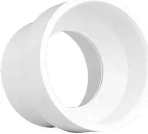 ZORO SELECT 1WKF2 PVC Flush Bushing, Hub x Spigot, 2 in x 1 1/2 in Pipe Size