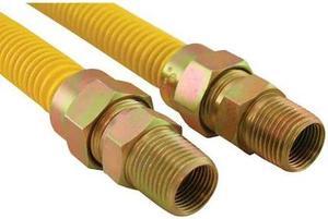 JONES STEPHENS G71112 5/8" Gas Connector, Coated with Fitting, 1/2" MIP x 1/2"