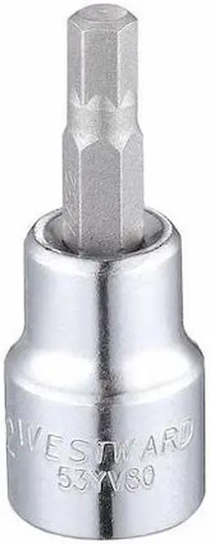 WESTWARD 53YV80 3/8" Drive, 7/32" Tip, Socket Bit, 6 Pts.