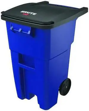 RUBBERMAID COMMERCIAL FG9W2700BLUE BRUTE 50 gal Rectangular Rolling Plastic