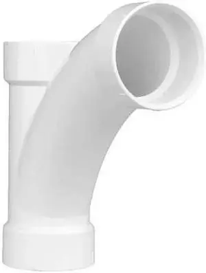 ZORO SELECT 1WJW8 PVC Wye and 45 Degree Elbow, Hub, 3 in Pipe Size
