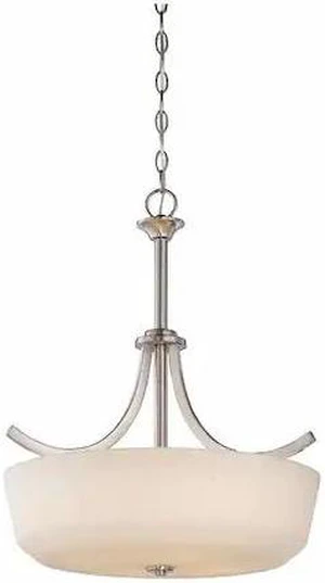 NUVO 60-5827 Laguna 4 Light Pendant White Glass Brushed Nickel NUVO 60-5827 Laguna 4 Light Pendant White Glass Brushed Nickel