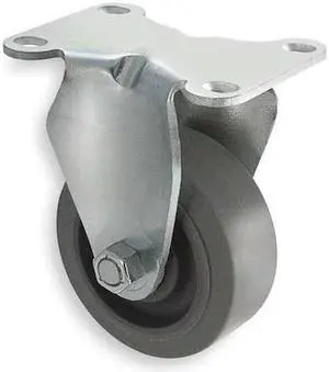 ZORO SELECT 1UHZ4 Rigid Plate Caster,Rubber,5 in.,325 lb,C