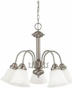 NUVO 60-3240 Ballerina 5-Light 24 in. Chandelier with Frosted White Glass NUVO 60-3240 Ballerina 5-Light 24 in. Chandelier with Frosted White Glass