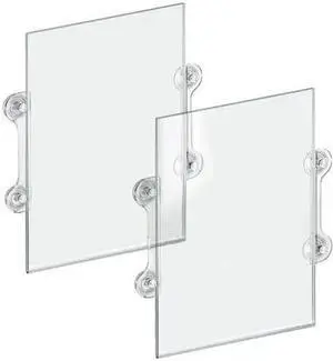 AZAR DISPLAYS 106608 11"W x 17"H Sign Frame W/ suction cups, PK2