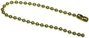 ZORO SELECT 2YB25 Beaded Chain,Brs,Brs Pld,6 In,PK100