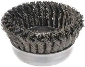 WEILER 93398 Knot Wire Cup Wire Brush, Threaded Arbor, 5"