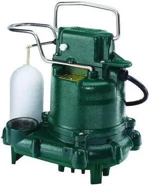 ZOELLER 57-0001 Submersible Sump Pump, HP 3/10, 1 1/2 in , Vert Float, 34 gpm