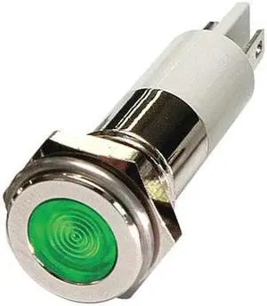 ZORO SELECT 24M095 Flat Indicator Light,Green,12VDC