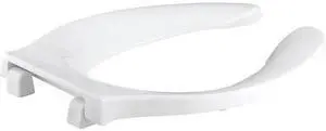 KOHLER K-4731-C-0 Toilet Seat Without Cover, Check Hinge, Elongated, White